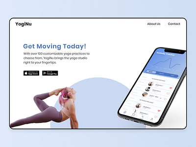 Daily UI #074 app download app page app store blue daily ui 074 daily ui challenge download download app download page google play store ui design website design workout app workout tracker yoga app