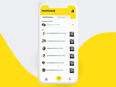 Daily UI #078 daily ui 078 daily ui challenge friend request mobile app design pending pending invitation photography social media app ui design yellow