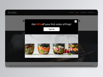 Daily UI #098 advert advertise advertisement advertising daily ui 098 daily ui challenge food and drink popup ui design website design