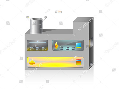 2.5D High Temperature Oven Vector Art flow fuse grade isometric pad plan regulator scale sensor stream technology temperature