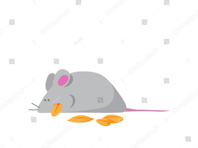 Mouse Eating Cereal Grains Vector Art blast break country crunch cute farm grow mouse offspring rat tail yellow