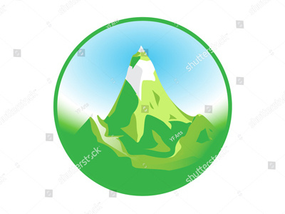 Emblem of Green Snowy Mountain Vector Art eco emblem everest green map mountain rock shadow switzerland symbol vector