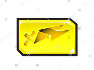 Energetic Lightning Sticker Vector Art base black cross deep electric jack label orange power socket way yellow