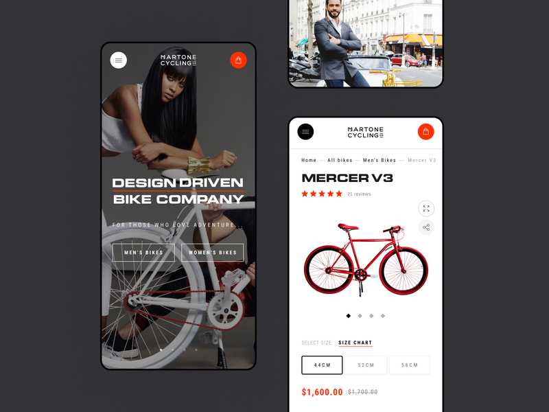 Martone Cycling - Mobile Option bike black concept ecommerce fashion interface luxury shop shopify store ui ux web website