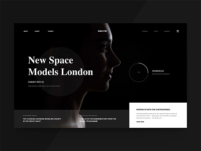 Space Models black e commerce fashion girl grid interaction minimal model ui ux web website