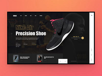 Zeus concept ecommerce interface nike shoe shop sport store ui ux web website
