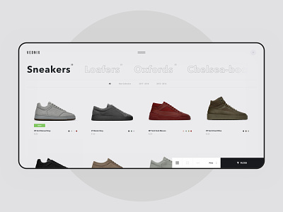 Veonix - Catalogue black concept e-commerce ecommerce fashion grid interaction interface minimal shoes shop sneakers store style ui ux web website white