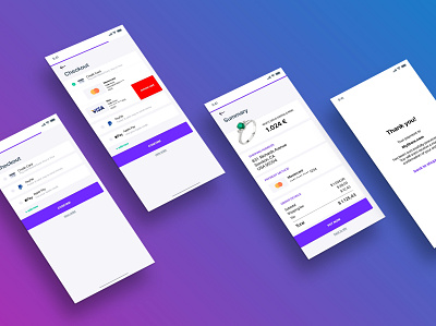 Daily UI: #002 Credit Card Checkout 002 adobe xd checkout credit card dailyui design gradient mobile mobile design payment ui uidesign ux violet xd