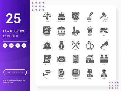 Law and Justice Icon Pack set