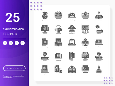 Online Education Icon Pack infographic