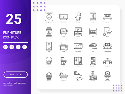 Furniture Icon Pack flat