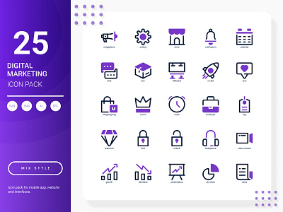 Digital Marketing Icon Pack research