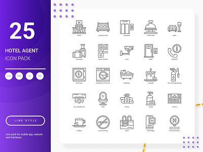 Hotel Agent Icon Pack tourism