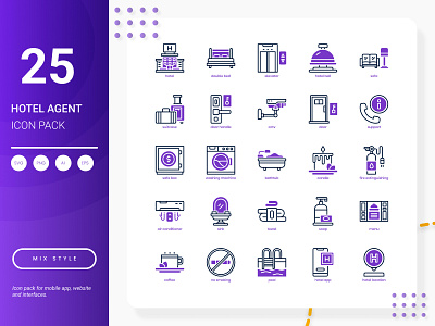 Hotel Agent Icon Pack tourism