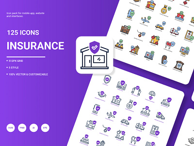 Insurance Icon Pack accident agreement ambulance car family health hospital house icon insurance medicine pack