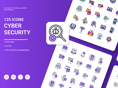 Cyber Security Icon Pack access crime cyber hacking key lock phishing privacy protection safety security virus