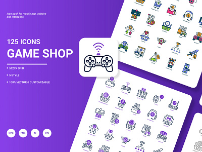 Game Shop Icon Pack controller discount game gamepad icon illustration mobile online sale shop store sword