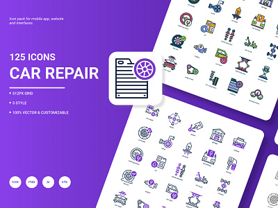 Car Repair Icon Pack automobile car drive garage icon icon set pack repair service transport vehicle wheel