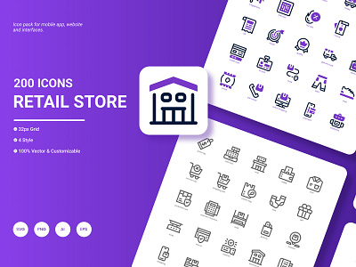 Retail Store Icon Pack bag business buy commerce delivery gift grocery icon sale shop store supermarket