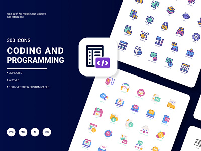 Coding and Programming Icon Pack business coding computing development growth icon marketing process programming service software website