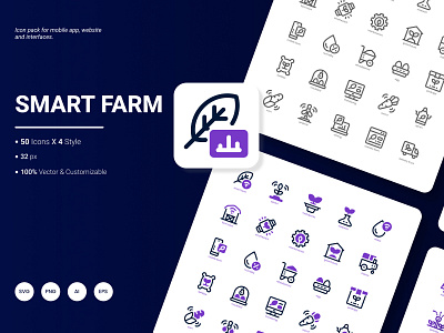 Smart Farm Icon Pack agriculture drone farm farmer farming greenhouse harvest icon industry pictogram smart vegetable