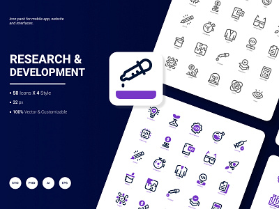 Research and Development Icon Pack analysis business coding development education icon management marketing network research schedule science