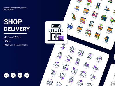 Shop Delivery Icon Pack box cardboard cargo delivery icon logistic package parcel service shipping shop transportation