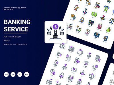 Banking Service Icon Pack