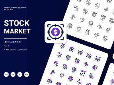 Stock Market Icon Pack accounting business chart finance growth icon investment management market pack stock success