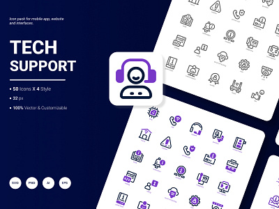 Tech Support Icon Pack call contact customer help icon information phone service set support tech technology