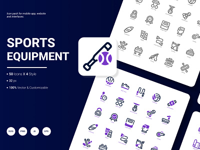 Sports Equipment Icon Pack ball equipment fitness football game gym icon icons pack set sport training