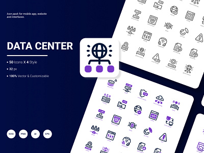 Data Center Icon Pack center connection data data center database global icon pack protection set web website