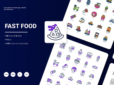 Fast Food Icon Pack delivery fast fast food food hamburger ice cream icon lunch pack restaurant set shop