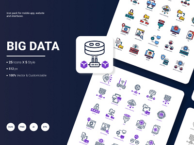 Big Data Icon Pack analysis big data connection cyberspace data database icon internet server technology web website
