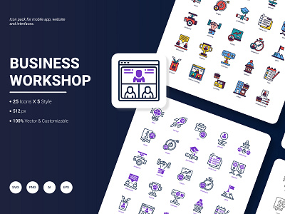 Business Workshop Icon Pack business businessman coaching discussion education icon meeting presentation seminar teamwork training workshop