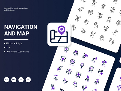 Navigation and Map Icon Pack compass direction flag icon map marker navigation pack pin pointer position way