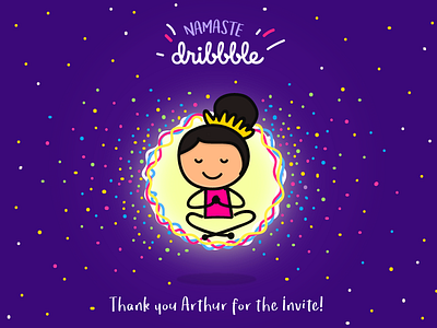 Namaste Dribbble! debut shot hello dribbble illustration yoga