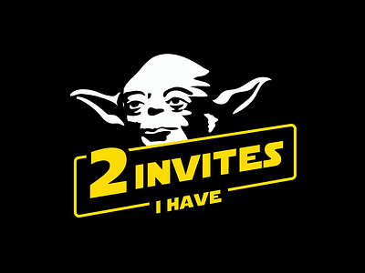 2 Invites give away illustration invites jedi minimal padawan player prospect star wars yoda