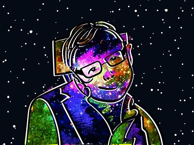 Stephen Hawking Tribute art celestial genius illustration legend physicist rip stars stephen hawking tribute universe