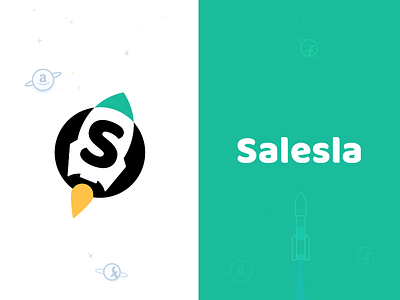 Salesla Logo illustration logo online shopping rocket s salesla