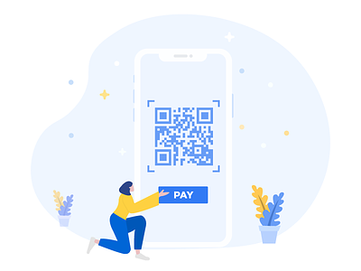 QR Payment Illustration application art illustration mobile payment qr code scan vector