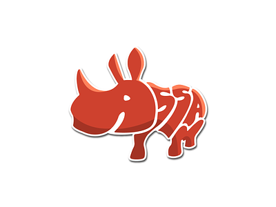 Assam - One Horned Rhino assam india playoff rhino rhinoceros sticker typogaphy typography art vector wwf