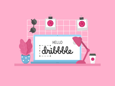 Dribbble 2d illustration debut first shot vector