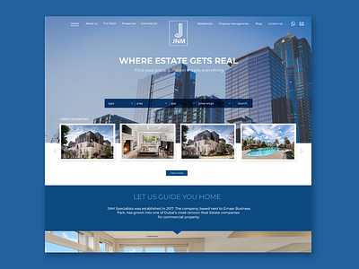 Web UIUX 02 branding design landing page menu navy blue real estate ux web
