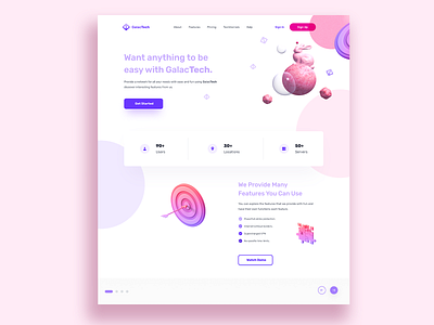 Landing 02 3d apps design funky illustration landing page logo minimal modern spline tech technology ui uiux