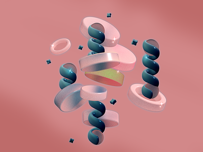 Candy' 3d abstract art art direction candy concept design minimal mood pink sparkle spline