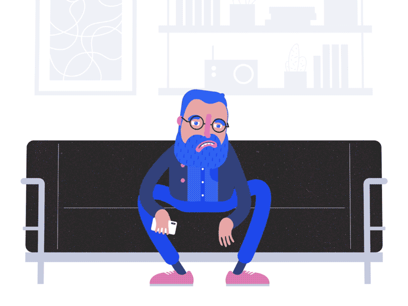 Happy/sad man 2d animation character design flat illustration motion graphics