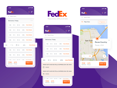 FedEx Tracking Application app design app designer application fedex app map view mobile mobile application tracking tracking application ui design user experience