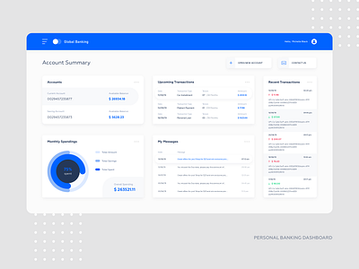 Personal Banking Dashboard application design banking branding concept dashboard dribbble dribbble best shot mobile ui ui design user interface web web dashboard webdesign website design