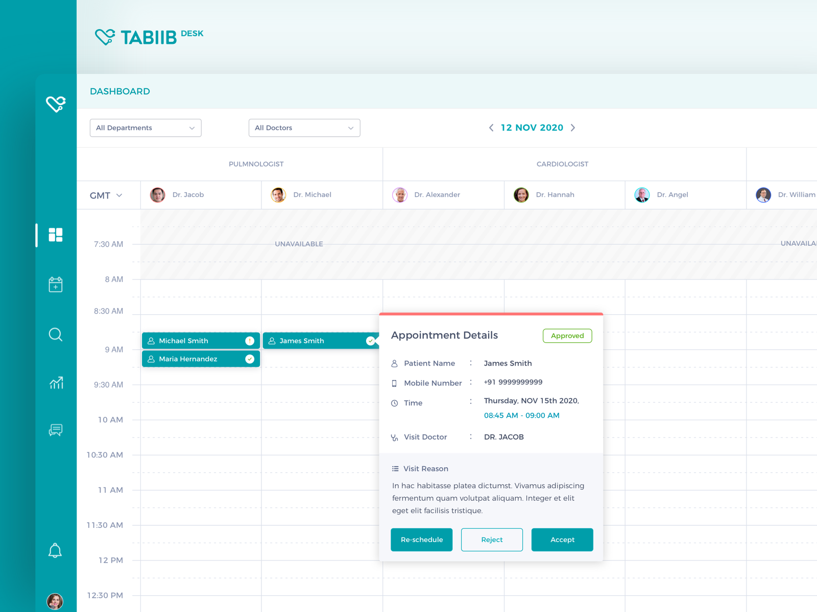 Doctor Appointment Dashboard by Sruchan Kumar™ on Dribbble